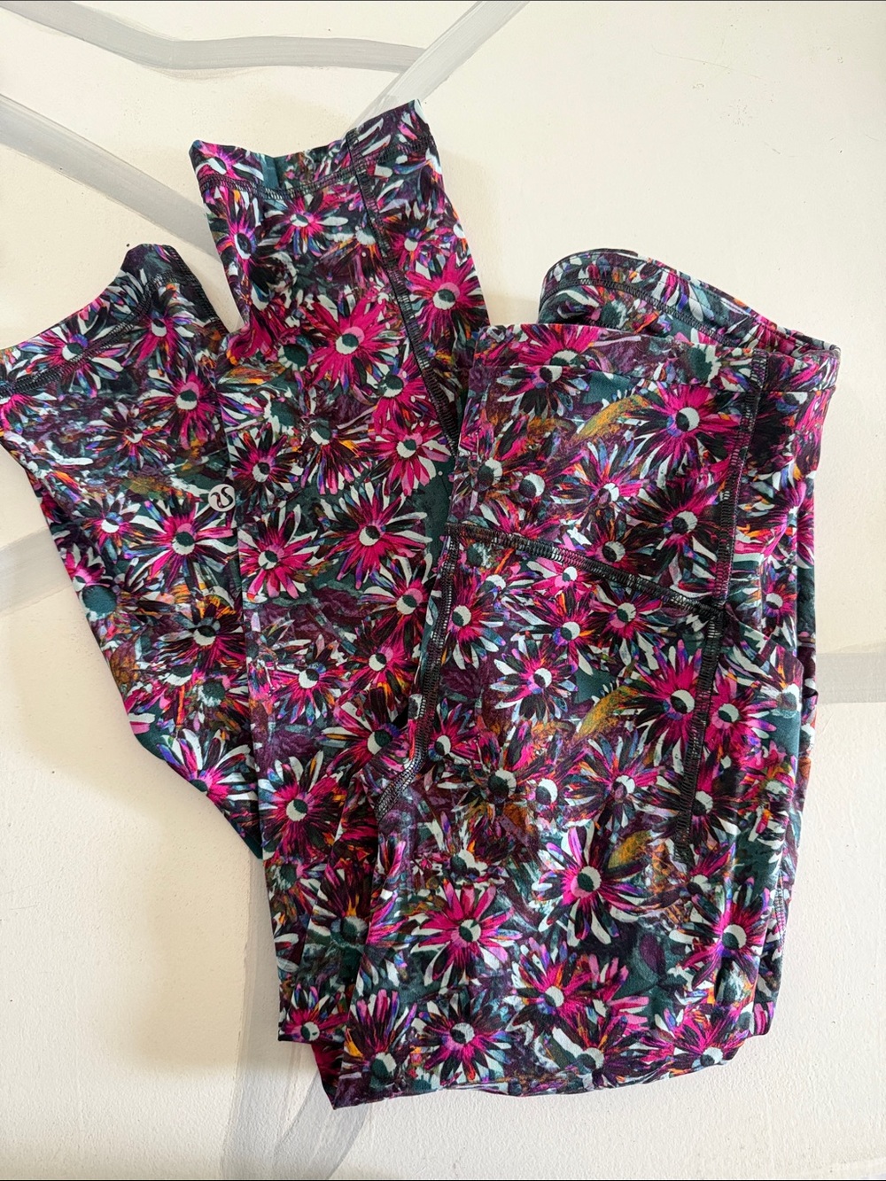lululemon athletica Pink Floral Active Leggings